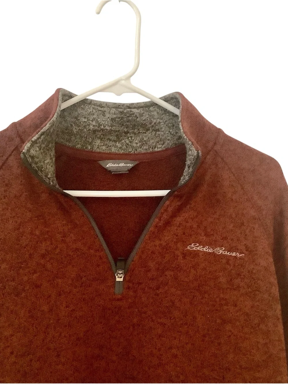 Eddie Bauer Men's Rust Quarter-Zip Pullover